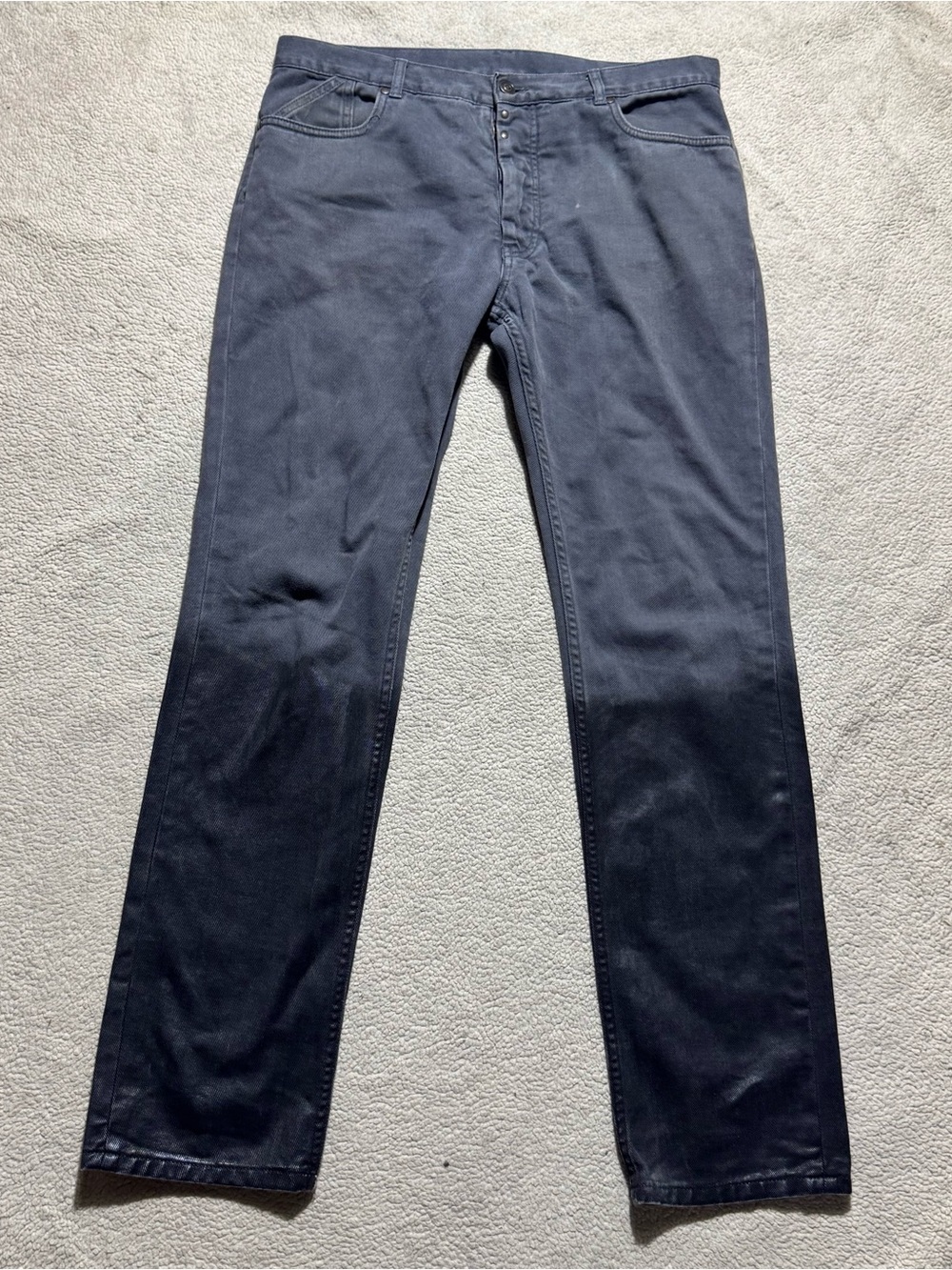 Maison Martin Margiela Jeans Womens 10 Gray Black Two Tone Button Fly Italy